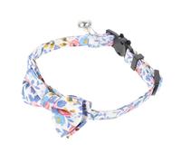 Abaodam Adjustable Cat Bowknot Collar Wide Cotton Necktie with Blue White Floral Pattern Decorative Pet Neck Decor for Kitten and Cat Comfort Lightweight and Washable Party Accessory