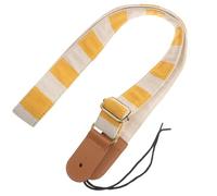 Abaodam Adjustable Cotton Leather Ukulele Guitar Strap with Strong Load-bearing Capacity and Stylish Stripe Design for Comfortable Playing