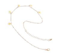 Abaodam Adjustable Daisy Necklace for Women Handmade Fresh Style Beaded Neck Chain Charming Floral Pendant Jewelry Accessory for Casual and Dressy Outfits