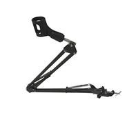 Abaodam Adjustable Desktop Microphone Stand Iron Base 1500g Load Capacity Black Suspension Boom Arm for Live Streaming Remote Meetings and Online Classes