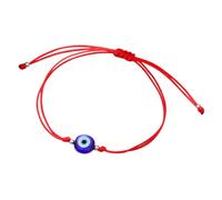 Abaodam Adjustable Evil Eye String Bracelet for Women Lightweight Minimalist Jewelry Red Double-strand Cord with Gold Beads Protective Charm for Daily Wear and