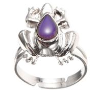 Abaodam Adjustable Frog Mood Ring for Temperature Change Emotion Ring Open Band Jewelry for Boys