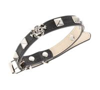 Abaodam Adjustable Halloween Punk Pet Collar with Skull Design for Cats Dogs and Animals Fine Stitching Festive Decorative Neck Accessory for Halloween Costume