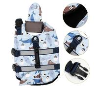 Abaodam Adjustable Jacket for Dogs with Rescue Handle Lightweight Polyester Swimming Vest for Boating Pool Sports Safety for Puppies