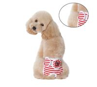 Abaodam Adjustable Pet Safety Pants with Stripe Pattern for Female Dogs Red S Dog Diaper for Menstruation Breathable Comfortable Puppy Season Pants to Protect Home Furnishings