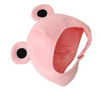 Abaodam Adjustable Pink Plush Frog Headband Hat with Round Face Expression, Soft Party Costume Headwear for Women, Cosplay and Winter Ski Full Headgear for Funny Dress Up Events