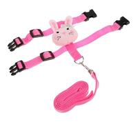 Abaodam Adjustable Pink Polyester Harness Leash for Guinea Pig and Rabbit, Controls Pet Well and Prevents Getting Lost, for Running and Walking Small Animals