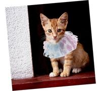 Abaodam Adjustable Purple Lace Pet Collar with Heart and Bow Ornament Lightweight Adorable Cat and Dog Neck Scarf for Holiday Parties and Daily Wear