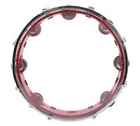 Abaodam Adjustable Red Hand Bell Tambourine for Educational Percussion with and Double Row Bells for Band Music Learning and Rhythm Play