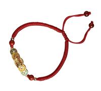 Abaodam Adjustable Red String Pi Yao Bracelet with Coin Charm, Handmade Braided Wrist Rope for Women and Men, Friendship Lucky Bracelet for Teens and Daily Wear