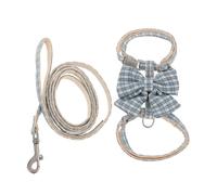 Abaodam Adjustable Small Cat Harness Vest with Wear Resistant Traction Rope Comfortable No Pull Pet Traction Strap for Cats Lightweight Blue Leash for Secure Walks