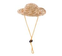Abaodam Adjustable Small Pet Sun Hat with Elastic Chin Strap Breathable Garden and Beach Sombrero for Dogs and Cats Protects Eyes From Bright Sunlight S