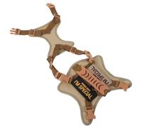 Abaodam Adjustable Tactical Cat Harness and Leash Escape with Padded Khaki Vest for Comfortable Outdoor Walking and Training Metal D-ring for Secure Control Suitable for Adult Cats and