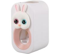 Abaodam Adorable Bunny Toothpaste Squeezer Plastic Dispenser for Bathroom Routine with Wall Mount Design, Easy to Use Toothpaste Squeeze Device in Pink, for Organising Bathroom Essentials