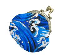 Abaodam Adorable Coin Purse Kawaii Purse Cotton Multi-Functional Portable Stylish Hand-held Wallet for Women Everyday Use with Cartoon Wave Pattern Design