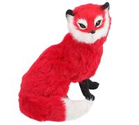 Abaodam Adorable Fox Shaped Plush Realistic Imitation Animal Model Decorative Home for Desk Decoration Photography Props Compact Easy to Carry