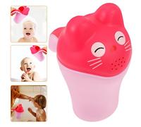 Abaodam Adorable Hair Washing Cup with Handle Pink PP Bath Wash Jug for Newborn Shampooing and Bathing Essentials Lightweight Hair Rinse Tool with Fun Cartoon Design