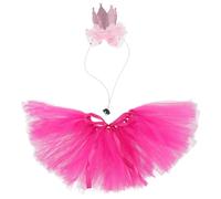 Abaodam Adorable Pet Tutu Skirt with Crown Headband for Dogs Festive Gauze Dress for Party for Weddings Birthdays Celebrations Eye-catching Charming Puppy Outfit