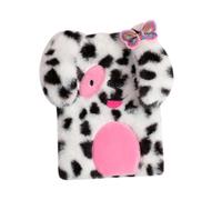 Abaodam Adorable Plush Cover Notebook for Cute Puppy Dog Diary with Smooth Paper Secret Writing Journal for Weekly and Monthly Plans Soft Touch Plush Design