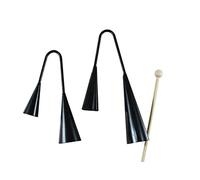 Abaodam Agogo Bell Toy for Boy Girl Traditional Small Musical Instrument Percussion with Wooden Stick for Early Education and Rhythm Play Black