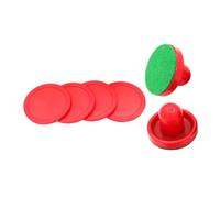 Abaodam Air Hockey Paddle Red Pushers with Felt Pads Replacement Pucks for Game Tables Ergonomic Design Smooth Sliding Hockey Parts for Competitive Play
