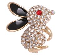 Abaodam Alloy Full Diamond Cute Little White Rabbit Brooch Pin for Women Clothes Accessory Dress Corsage Lapel Pin
