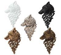 Abaodam Alloy Wolf Head Brooches 5Pcs Vintage Lapel Pins for Men Unique Medieval Style Badges for Weddings and Birthdays Random Color