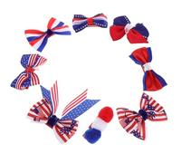 Abaodam American Flag Hair Clips with Secure Hold and Versatile 8pcs Patriotic Accessories Red White Striped Polyester and Metal Clips for Independence Day Celebration for Women