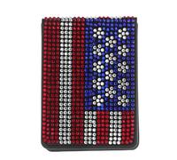 Abaodam American Flag Rhinestone Car Document Holder PU Wallet Vehicle Registration and Driver's License Card Organizer Protective Cover for Auto Insurance and ID Cards