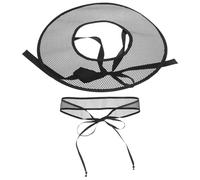 Abaodam Ancient Style Black Mesh Hollow Cosplay Hat for Men - Traditional Chinese Warrior Wide Brim Sun Hat for Samurai Kung Fu Costume and Photography