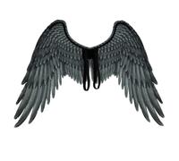 Abaodam Angel Wings with Elastic Shoulder Straps Halloween Costume Accessory 3pcs Black Non-woven Fabric Material, Easy to Wear for Adults for Party Occasions and Christmas