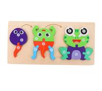 Abaodam Animal Growth Process Puzzle for Educational Wooden Cognitive Puzzle with Enhances Visual Logical Thinking Hand-eye Coordination Skills Newborn Learning