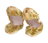 Abaodam Anti-Slip Sequin Latin Dance Shoes XL Golden Round Plate Ballet Socks for Ballet Belly Dance Pilates Gymnastics Practice and Portable