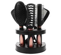 Abaodam Anti-Static Hair Comb Set 5Pcs Pink Hair Styling Tools with Mirror and Holder for Home and Professional Barber Use