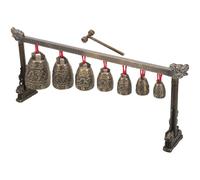 Abaodam Antique-style Chinese Bell Instrument Chime Made of Zinc Alloy, Single-layered Handheld Bell Enhancing Rhythm and Focus, for Home Or Office Decoration