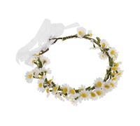 Abaodam Artificial Daisy Flower Wreath Headband Lightweight Floral Crown Hair Accessory for Women and Versatile Boho Headpiece for Weddings Parties Festivals and Seasonal Decorations