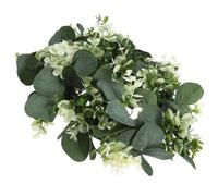 Abaodam Artificial Eucalyptus Wreath Decorative Wreath 33cm Green Pe and Cloth Material Farmhouse Style with Lifelike Appearance for Wall Decoration and Desktop Candle Decoration
