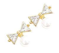 Abaodam Artificial Pearl Earrings Ear Studs for Women Lightweight Comfortable to Wear Delicate Shape Golden Metal Jewelry Birthday Valentine's Day
