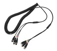 Abaodam Automotive Rearview Camera Extension Cable 8M Three-To-Three Spring Wire for Truck Trailer Reverse Camera Video Signal Transmission Car Recorder Extension Cord