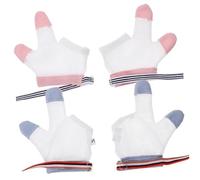 Abaodam Baby Finger Sucking Stop Gloves and Nail Biting Guard for Infants, Soft Cotton Anti-Scratch Thumb and Index Finger Covers, Breathable Fabric for Newborns, 2 Pairs (Blue Pink, Size S)