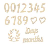 Abaodam Baby Milestone Cards Set Wooden Growth Cards Numbers Milestone Numbers for Baby Birth Photo Props