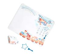 Abaodam Baby Monthly Blanket Set for Newborns, 3pcs Flannel Growth Chart Blanket with Frame and Arrow, 75x100cm Photography Milestone Prop for Infant Boy and Girl