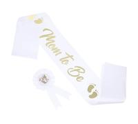 Abaodam Baby Shower Sash and Badge Set for Mom and Dad, Lightweight Satin and Tinplate Material, Comfortable Fit with Unique Decorative Design, for Baby Shower Decoration