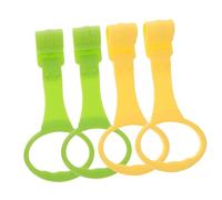 Abaodam Baby Stand up Pull Rings for Infant Crib 4pcs Portable Crib Hanging Pull Rings in Yellow and Green, Assist Baby Learning to Stand and Walk, Nursery Bed Activity Toy Set Random Random Style