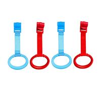 Abaodam Baby Standing Pull Rings and Crib Pull Handle Rings for Infants Toddler Walking Assist Sturdy Plastic for Nursery Cot Bed 4pcs Blue and Red Set