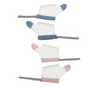 Abaodam Baby Thumb Sucking Stop Gloves for Infants, Finger Sucking Corrector Mittens Nail Biting Treatment, Soft Cotton Protective Gloves for Toddlers, 2 Pairs Pack Red and m Size