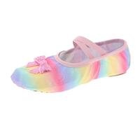Abaodam Ballet Slippers Soft Sole No Tie Dance Shoes for Versatile for Dance Yoga Comfortable Stylish Design Iridescent Rainbow Color for All Ages Multi