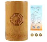 Abaodam Bamboo Fortune Bucket with Polished Copper Coins for Divination Games Chinese-style Ritual Tool for Buddhist Decoration and Year Traditions Gift for Friends Opening Store