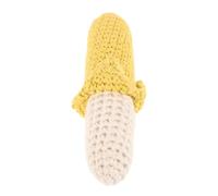 Abaodam Banana Shaped Crochet Soft Hand Bell for Newborns and Toddlers Teething Handheld Shaker Infant Sensory Play