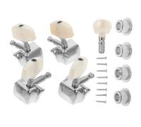 Abaodam Banjo Tuning Peg Set 4+1 Metal Gear Heads Banjo Accessories Silver for Folk Instrument Replacement